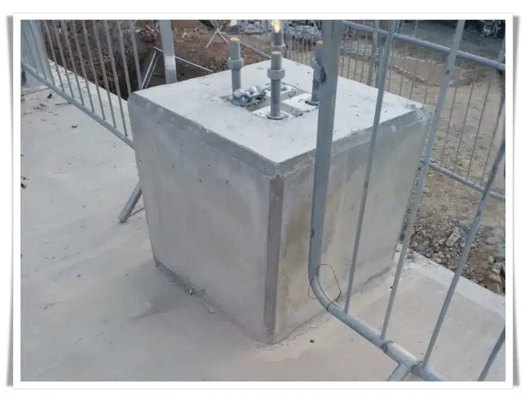 Concrete Plinth with Steel Bolts